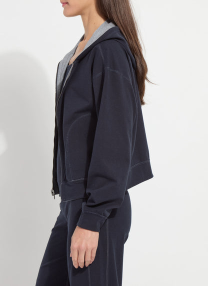 Lysse Jovie Reversible Hoodie True Navy Grey Melange