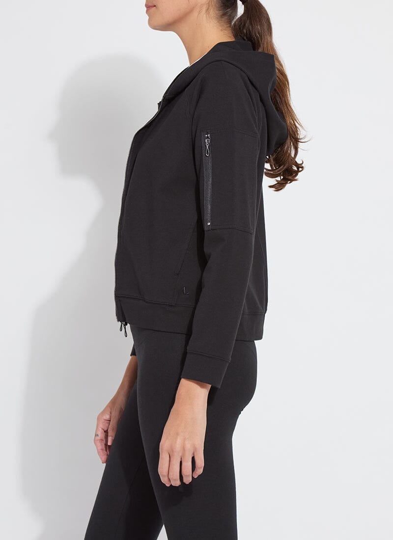 Lysse Cotton Zip Up Hoodie Sweatshirt Black