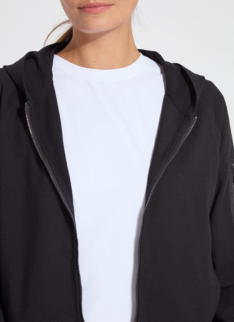Lysse Cotton Zip Up Hoodie Sweatshirt Black