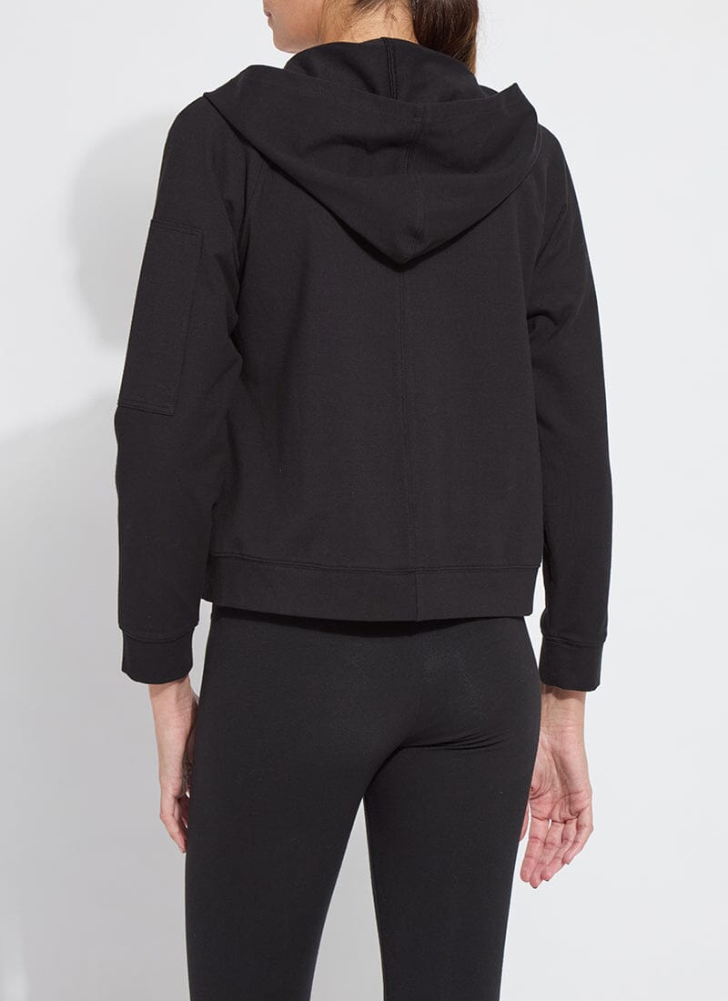 Lysse Cotton Zip Up Hoodie Sweatshirt Black