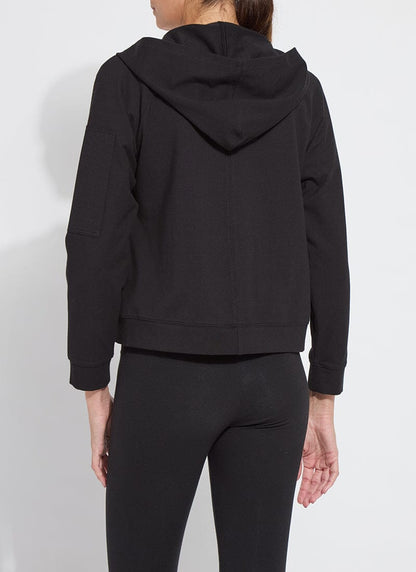 Lysse Cotton Zip Up Hoodie Sweatshirt Black