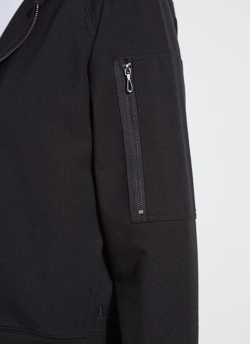 Lysse Cotton Zip Up Hoodie Sweatshirt Black