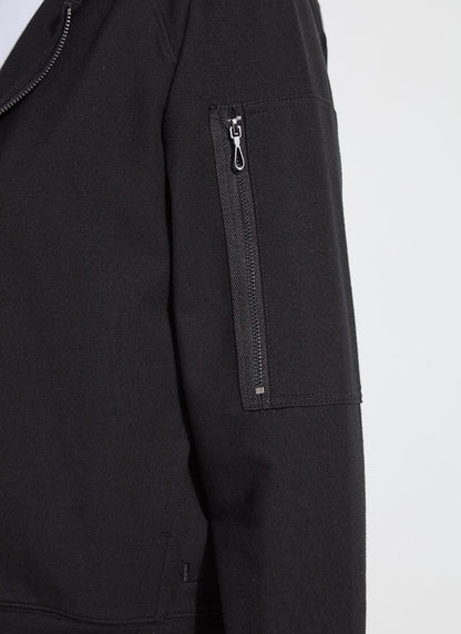 Lysse Cotton Zip Up Hoodie Sweatshirt Black