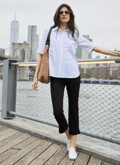 Lysse Cropped Kick Flare Legging  Black