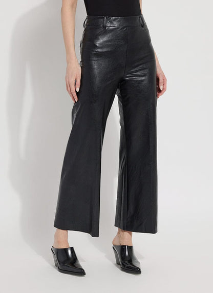 Lysse Vegan Leather Wide Leg (28" Inseam) Kohl Black
