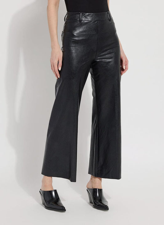 Lysse Vegan Leather Wide Leg (28" Inseam) Kohl Black