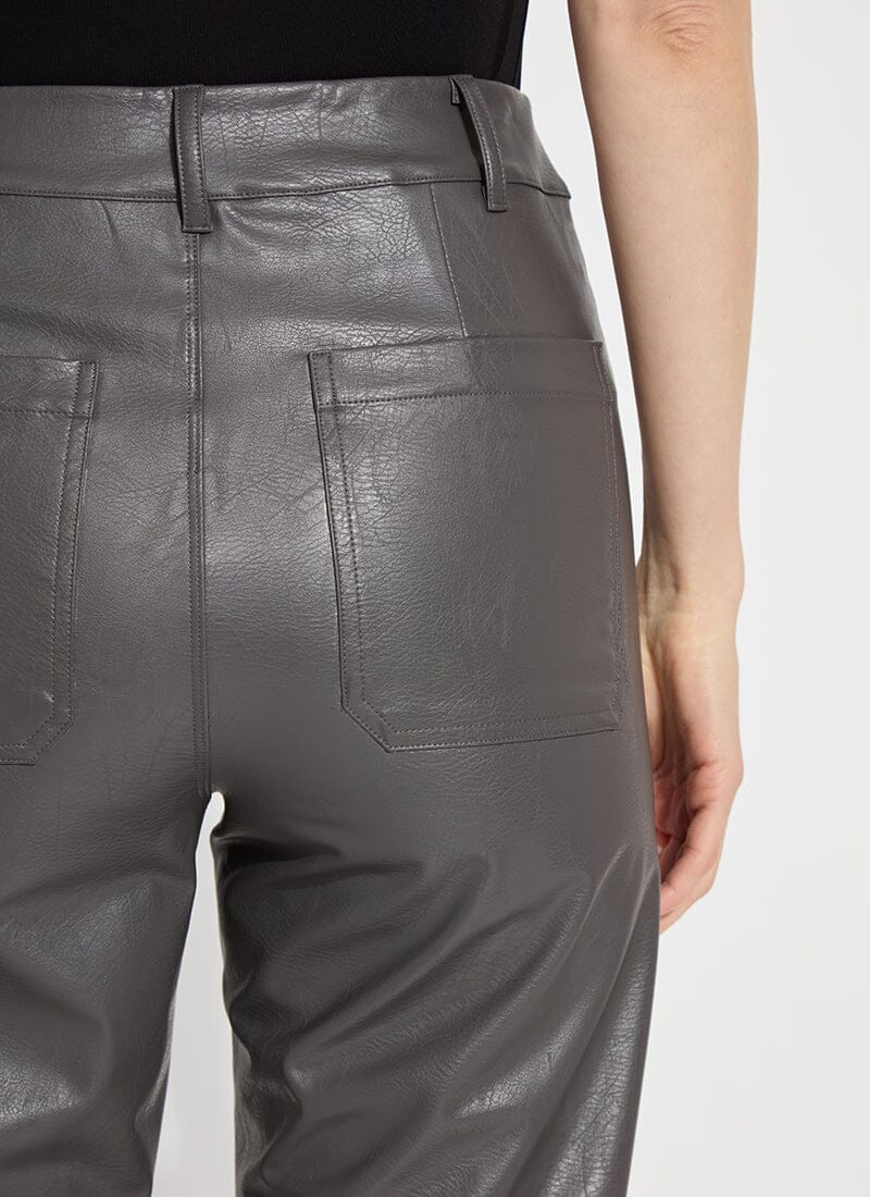 Lysse Vegan Leather Wide Leg (28" Inseam) Kohl Black