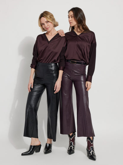 Lysse Vegan Leather Wide Leg (28" Inseam) Kohl Black