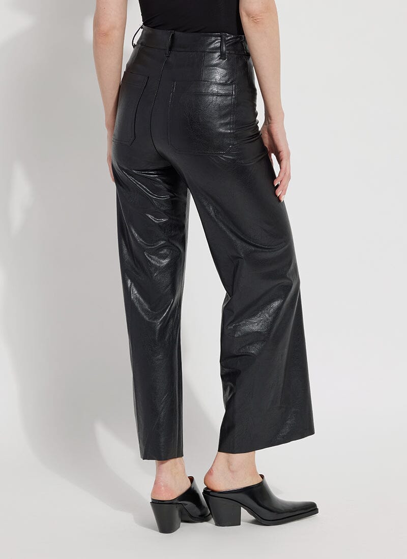 Lysse Vegan Leather Wide Leg (28" Inseam) Kohl Black