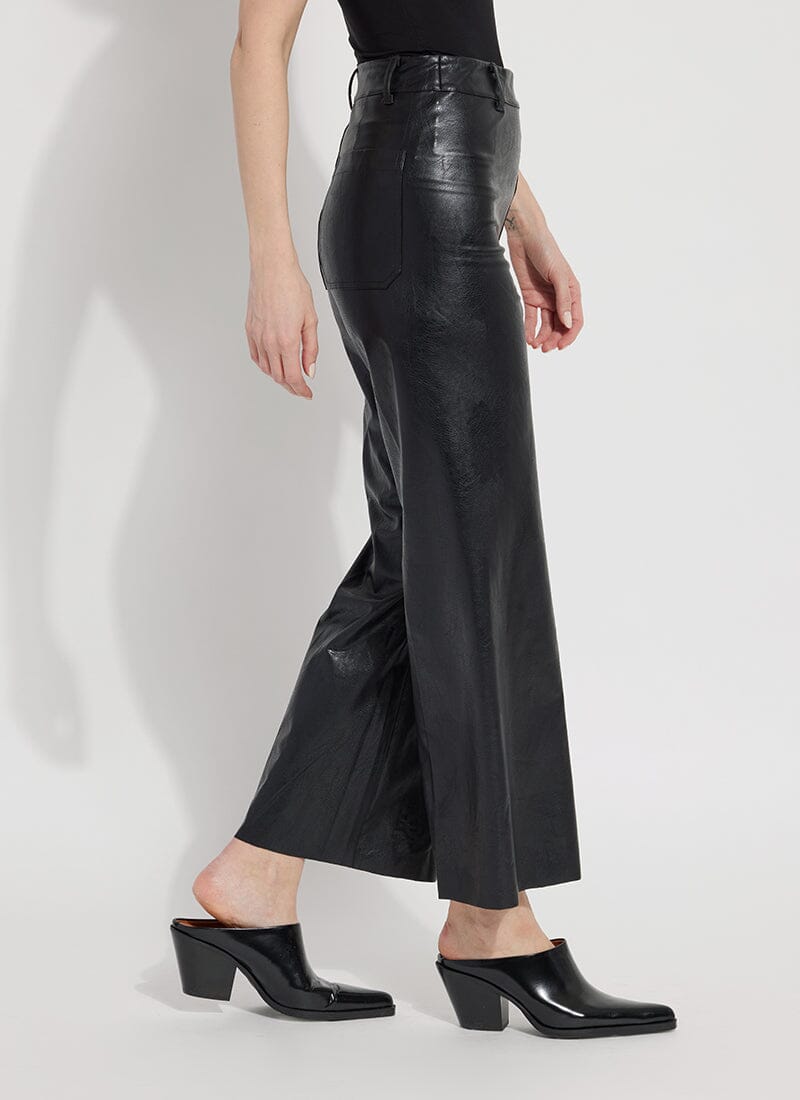 Lysse Vegan Leather Wide Leg (28" Inseam) Kohl Black