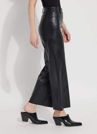 Lysse Vegan Leather Wide Leg (28" Inseam) Kohl Black