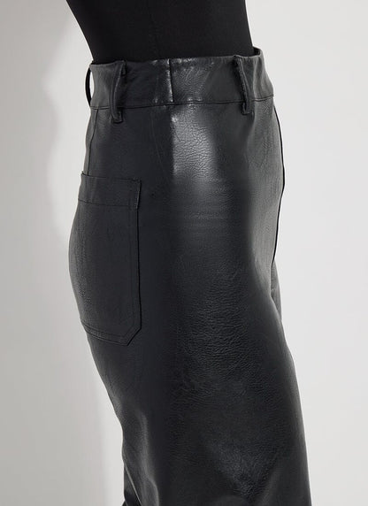 Lysse Vegan Leather Wide Leg (28" Inseam) Kohl Black