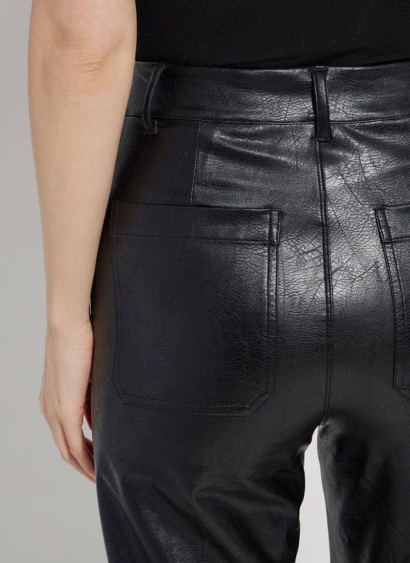 Lysse Vegan Leather Wide Leg (28" Inseam) Kohl Black