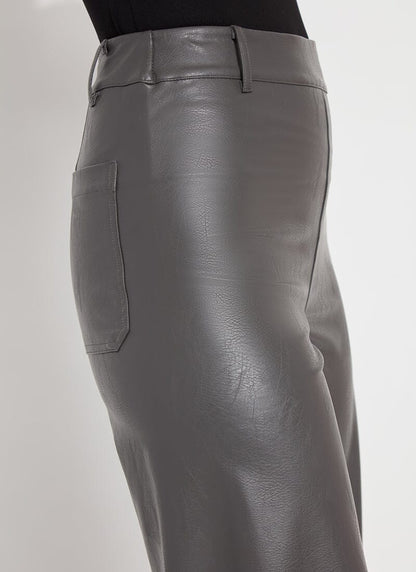 Lysse Vegan Leather Wide Leg (28" Inseam) Kohl Black
