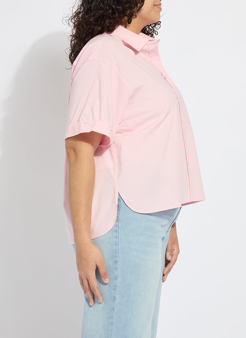 Lysse Corinna Oversized Cropped Shirt Curvy White