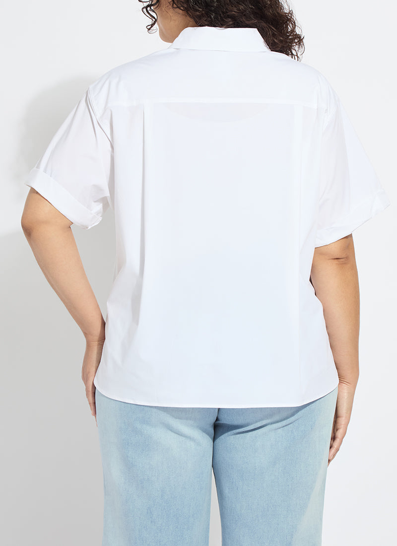 Lysse Corinna Oversized Cropped Shirt Curvy White