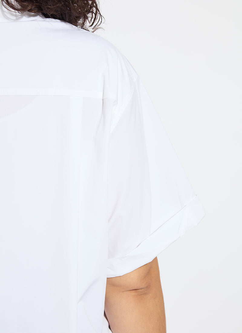 Lysse Corinna Oversized Cropped Shirt Curvy White