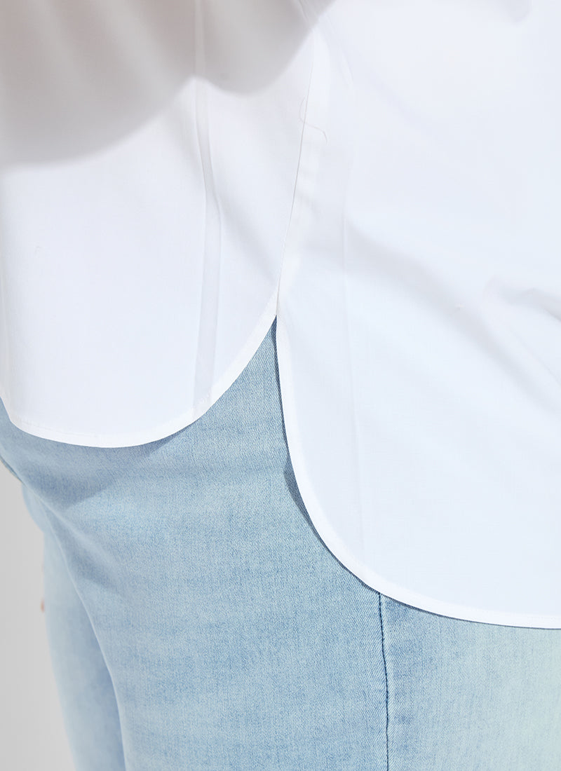 Lysse Corinna Oversized Cropped Shirt Curvy White