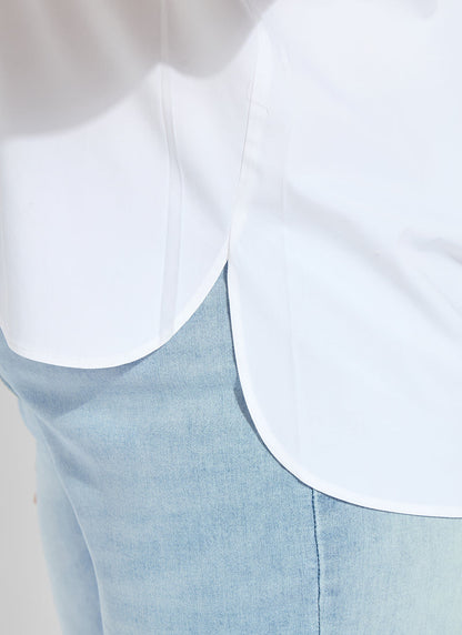 Lysse Corinna Oversized Cropped Shirt Curvy White