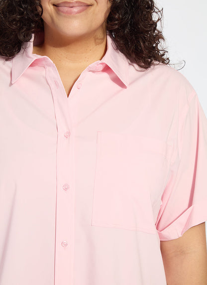Lysse Corinna Oversized Cropped Shirt Curvy White