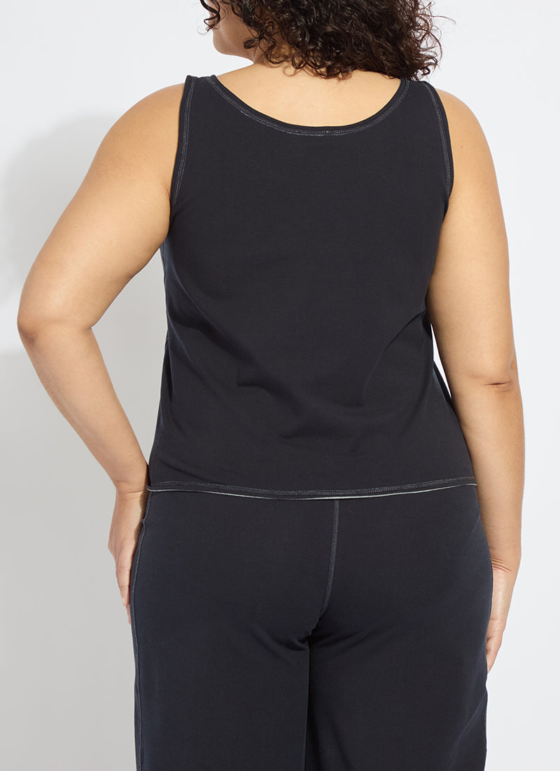 Lysse Reversible Essential Tank Curvy True Navy Grey Melange