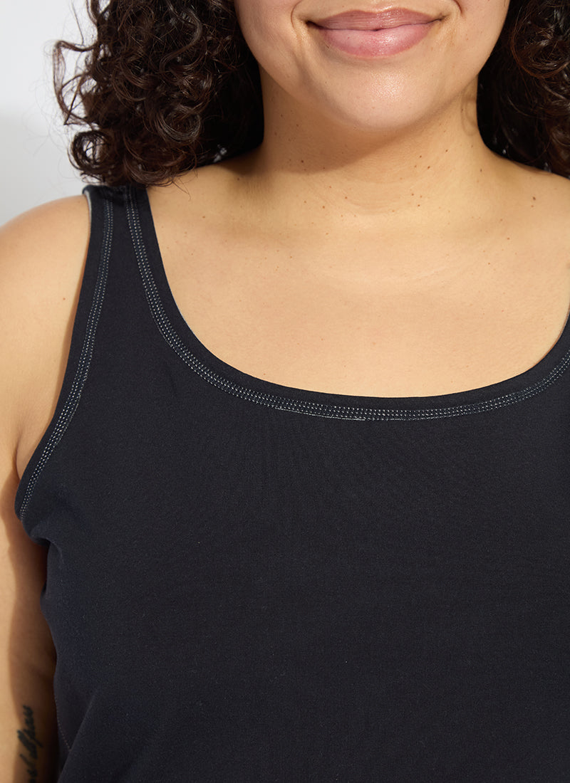 Lysse Reversible Essential Tank Curvy True Navy Grey Melange
