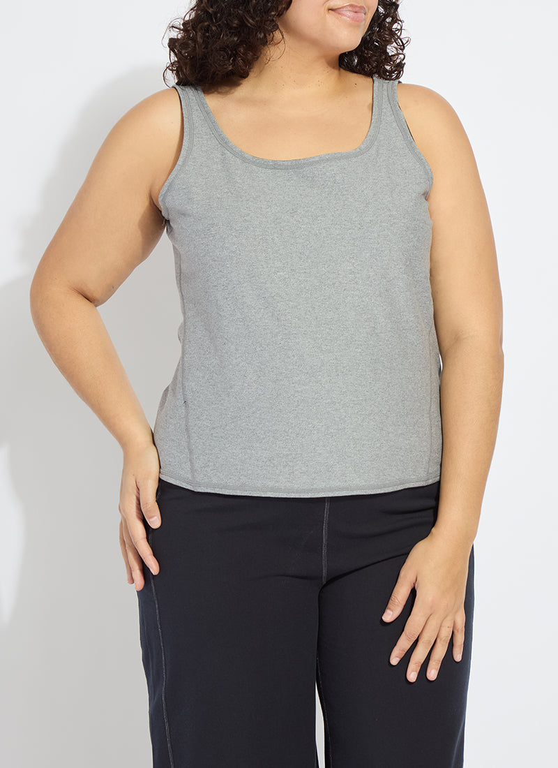Lysse Reversible Essential Tank Curvy True Navy Grey Melange