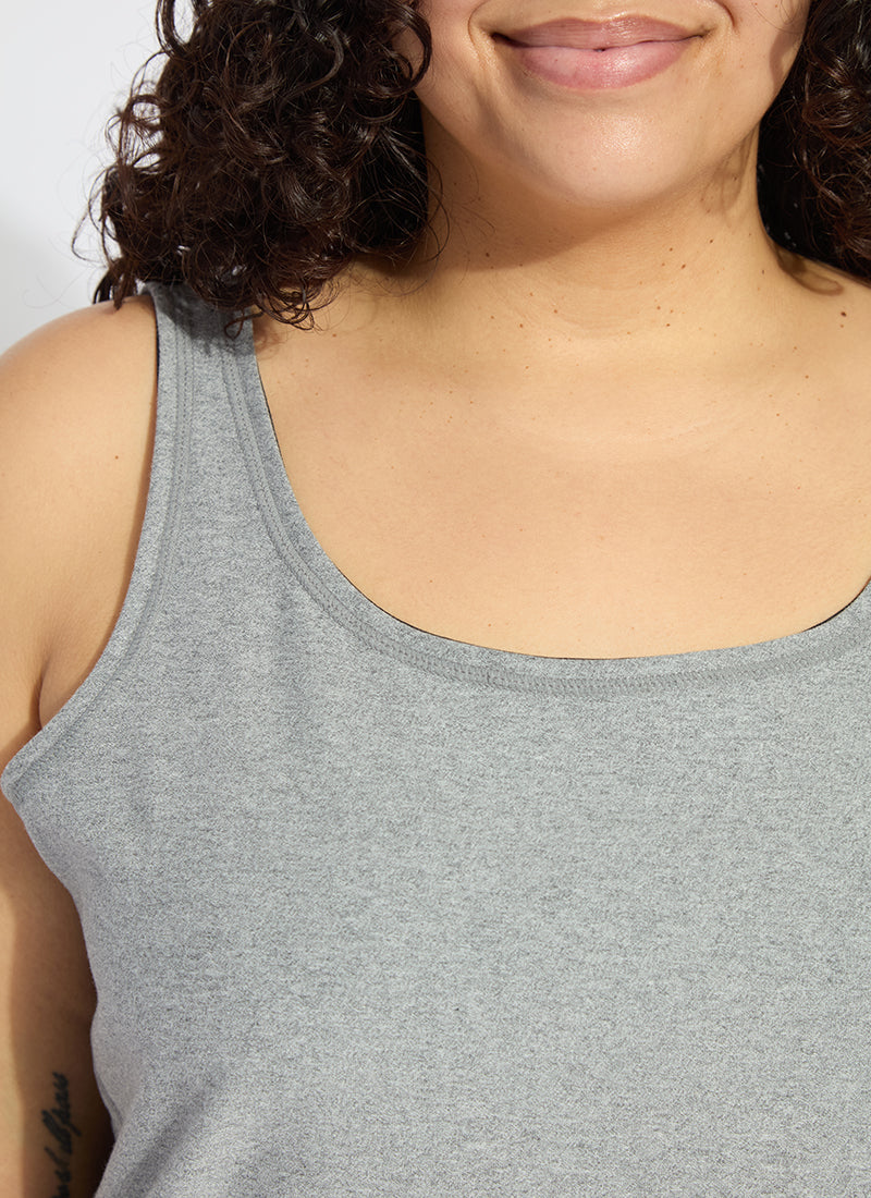 Lysse Reversible Essential Tank Curvy True Navy Grey Melange