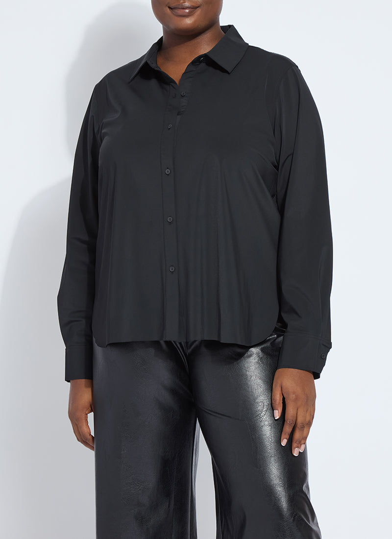 Lysse Connie Slim Button Down Curvy White