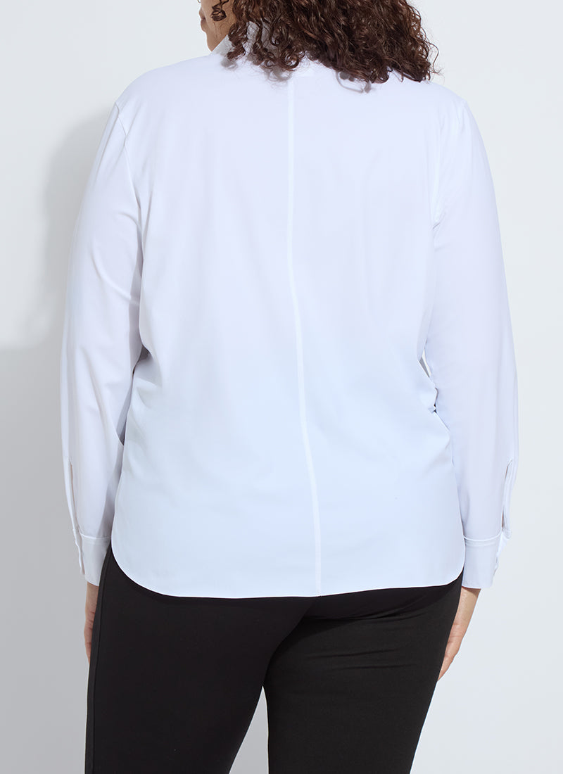 Lysse Connie Slim Button Down Curvy White