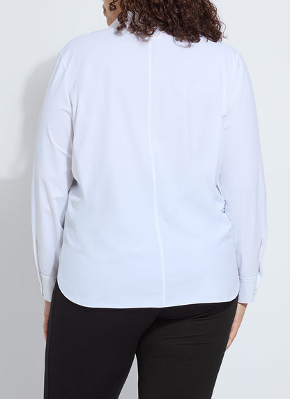 Lysse Connie Slim Button Down Curvy White