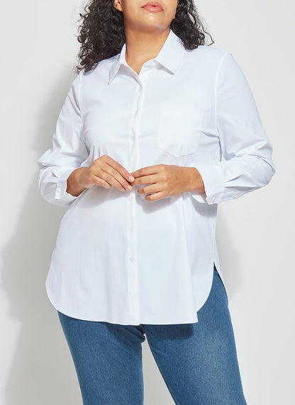 Lysse Schiffer Button Down (Plus Size)  True Navy