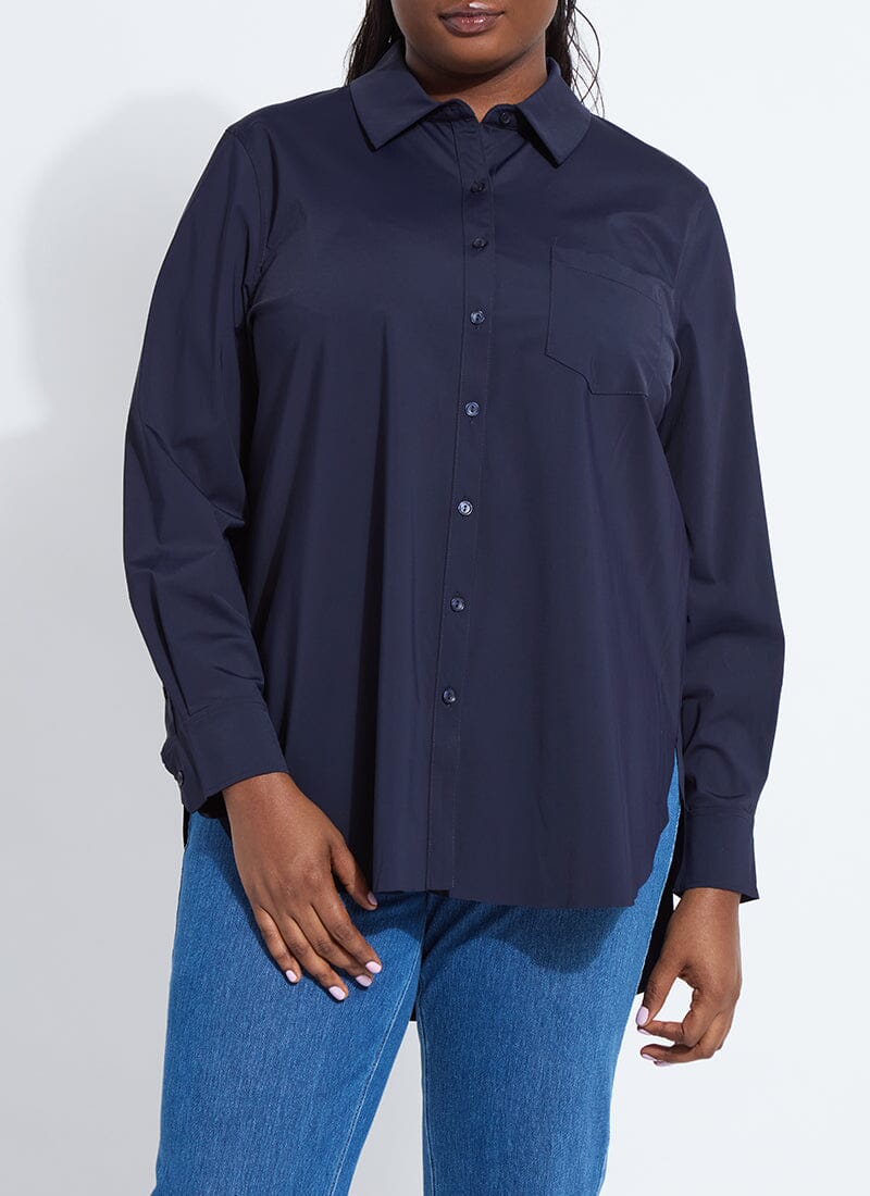 Lysse Schiffer Button Down (Plus Size)  True Navy