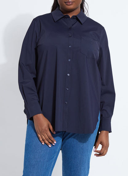 Lysse Schiffer Button Down (Plus Size)  True Navy