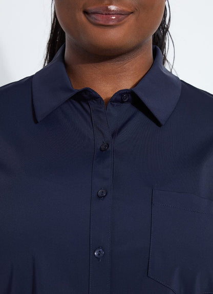 Lysse Schiffer Button Down (Plus Size)  True Navy