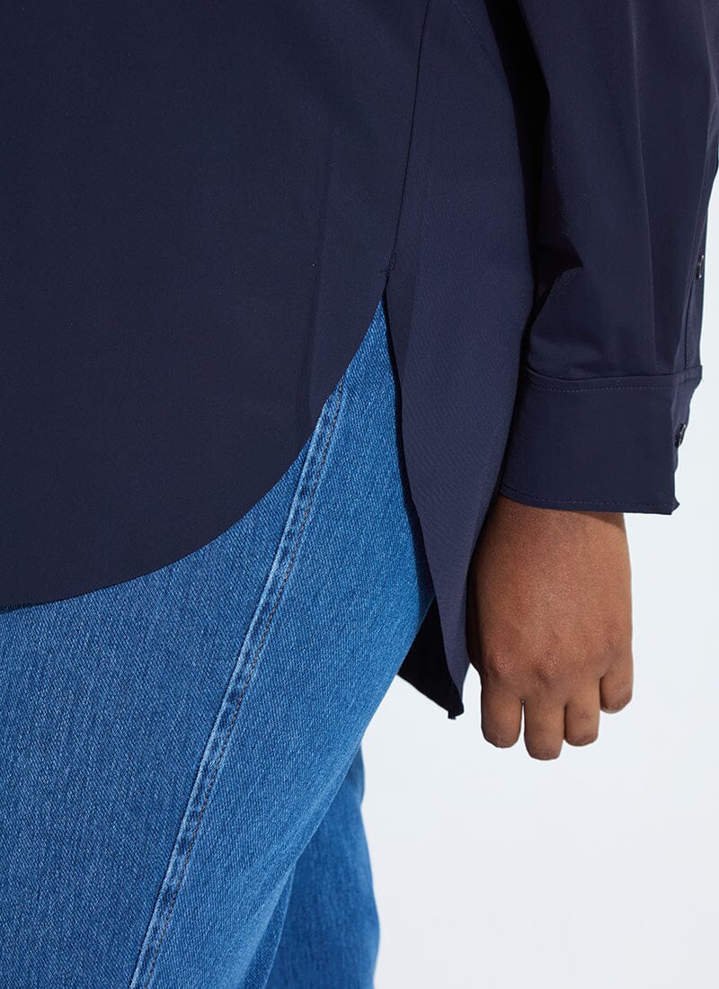 Lysse Schiffer Button Down (Plus Size)  True Navy