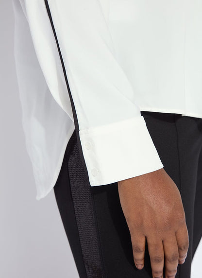 Lysse Daphne Dolman Sleeve Bow Blouse Curvy Off White