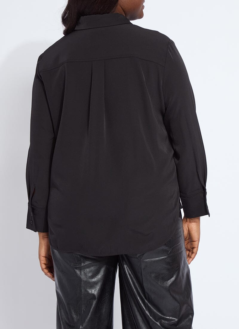 Lysse Lizeth Embellished Tuxedo Shirt Curvy Black