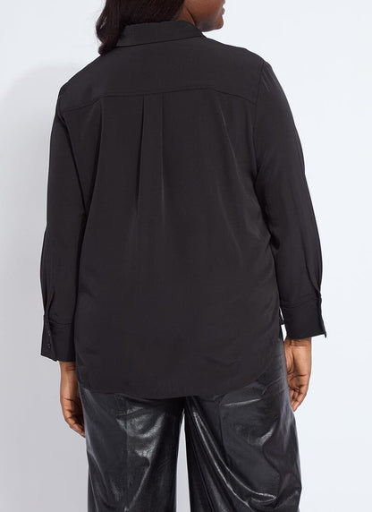 Lysse Lizeth Embellished Tuxedo Shirt Curvy Black