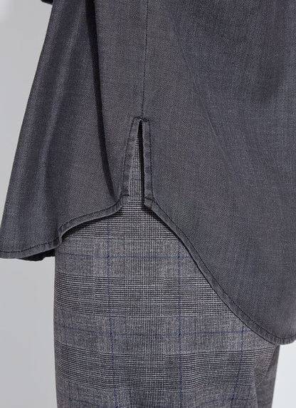 Lysse Lunette Stretch Chambray Shirt Curvy Washed Black