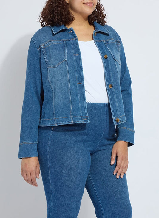Lysse Classic Denim Jacket Curvy Mid Wash