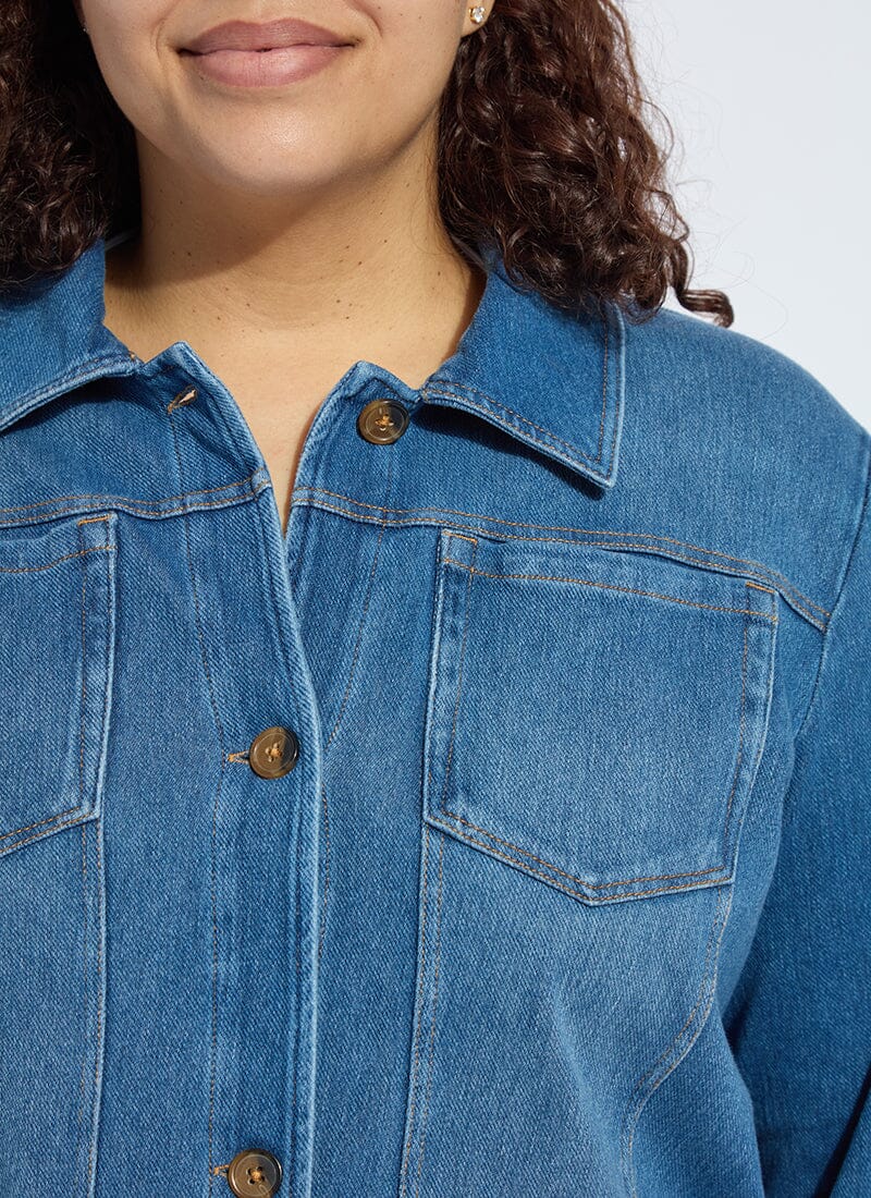 Lysse Classic Denim Jacket Curvy Mid Wash