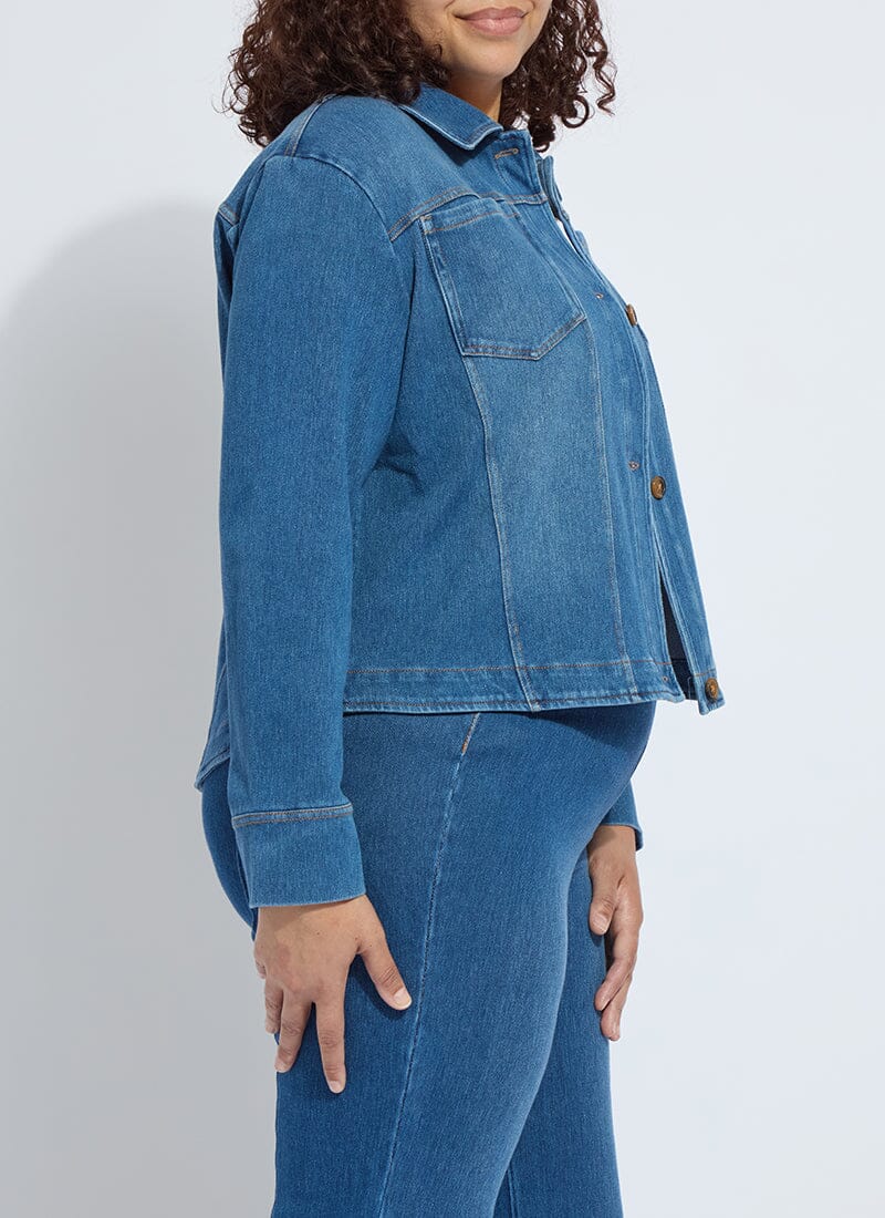 Lysse Classic Denim Jacket Curvy Mid Wash