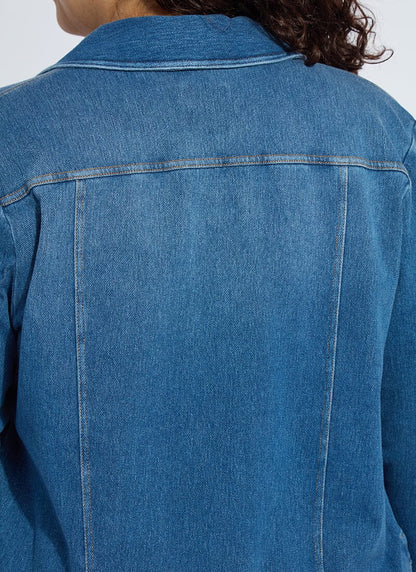 Lysse Classic Denim Jacket Curvy Mid Wash