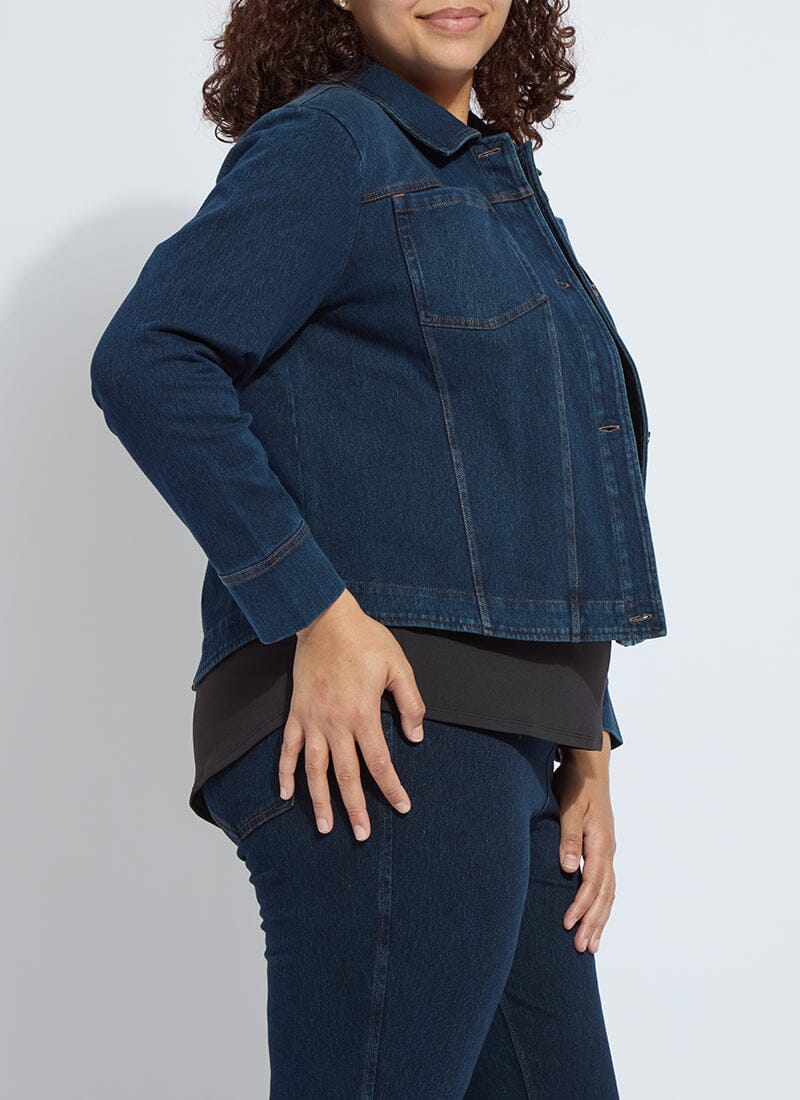 Lysse Classic Denim Jacket Curvy Mid Wash