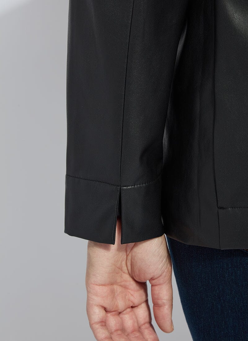 Lysse Versatile Vegan Leather Blazer Curvy Black
