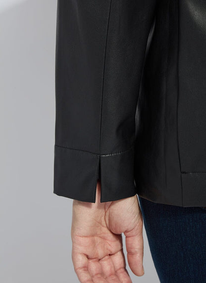 Lysse Versatile Vegan Leather Blazer Curvy Black
