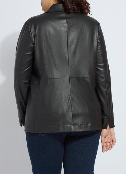 Lysse Versatile Vegan Leather Blazer Curvy Black