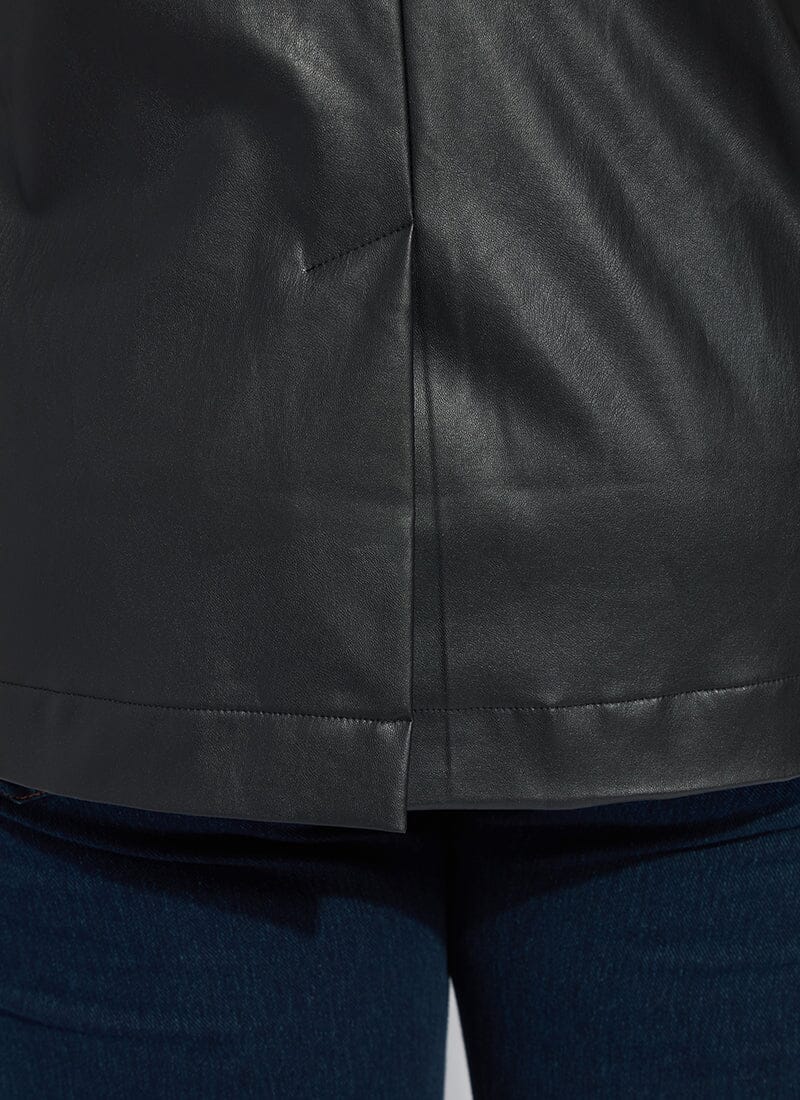 Lysse Versatile Vegan Leather Blazer Curvy Black