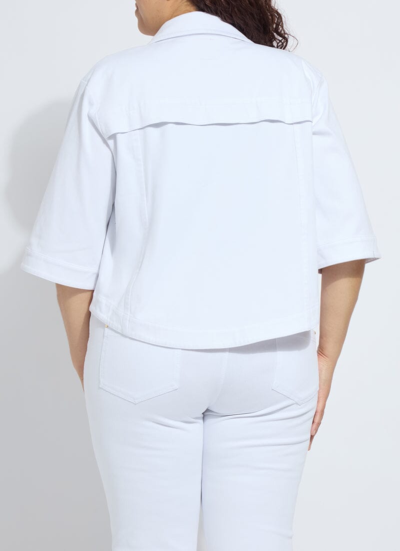 Lysse Remi 3/4 Sleeve Denim Jacket Curvy White